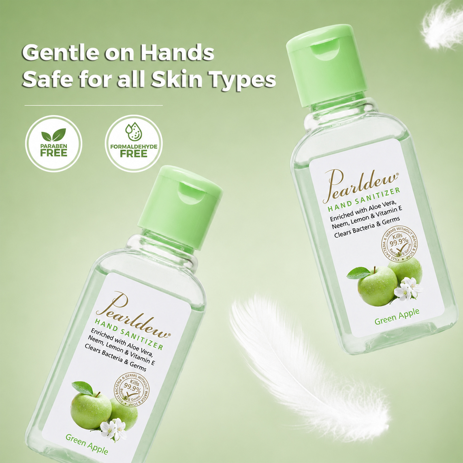 Pearldew Hand Sanitizer (Gel) Green Apple 60 ml - Image 2