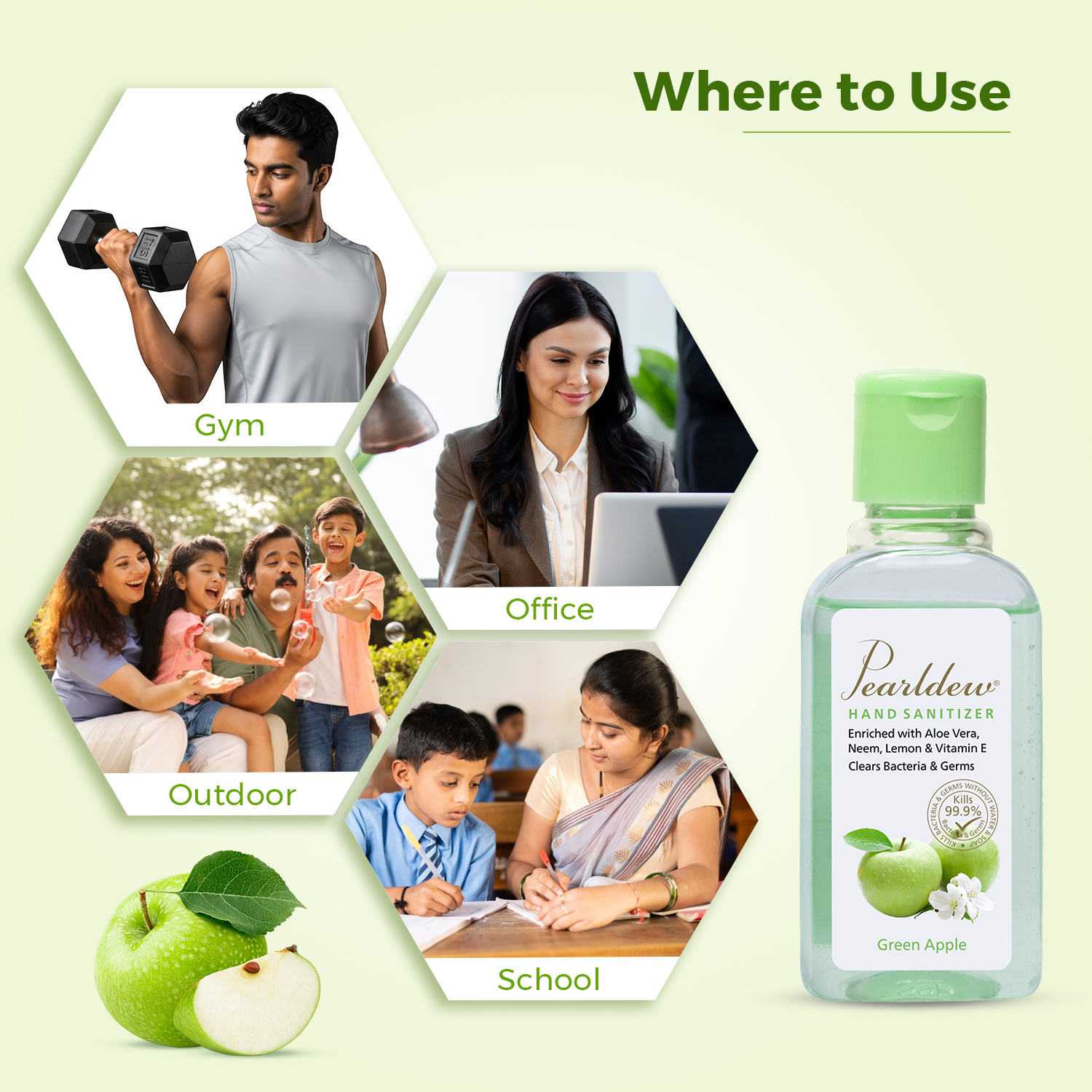 Pearldew Hand Sanitizer (Gel) Green Apple 60 ml - Image 7