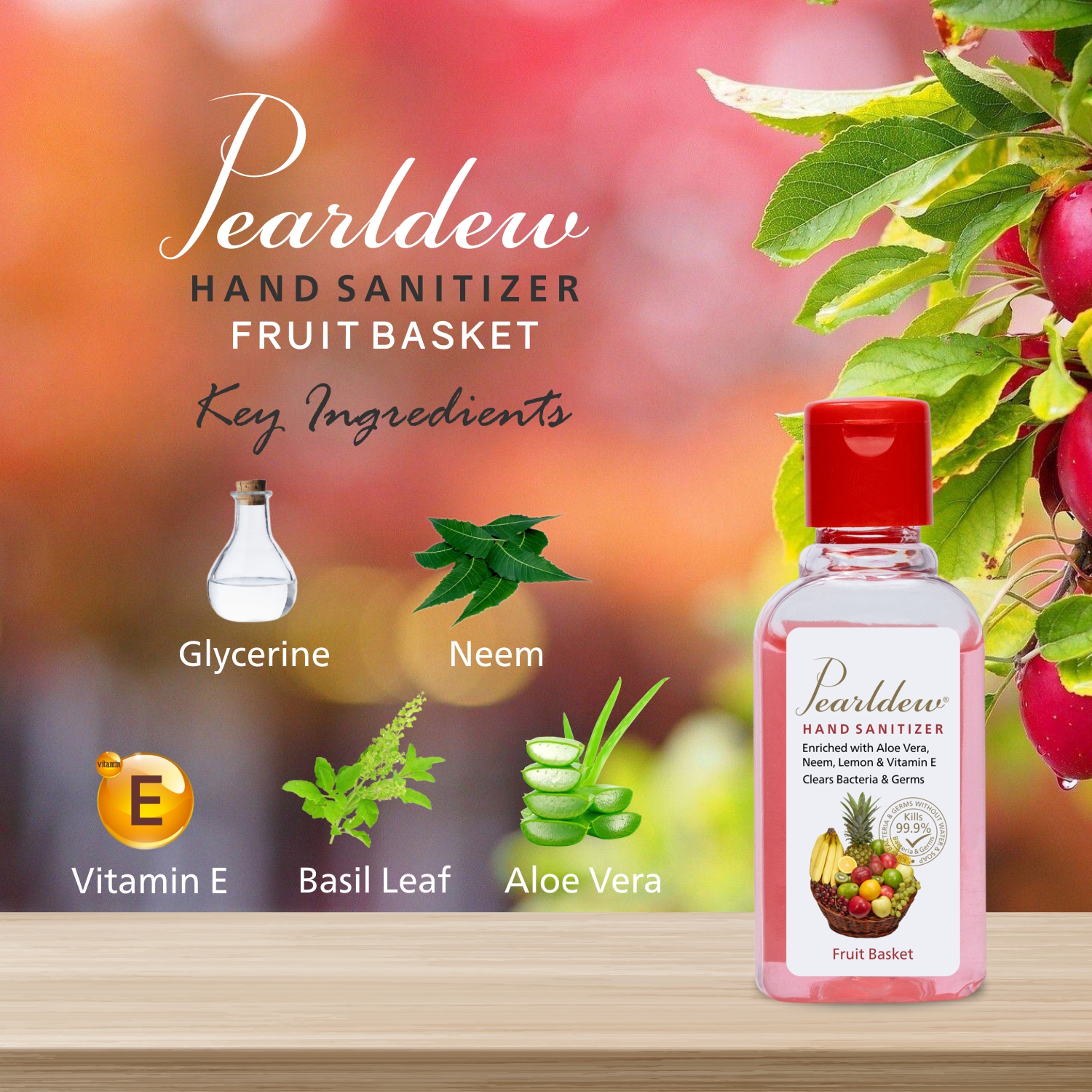 Pearldew Hand Sanitizer (Gel) Fruit Basket 60 ml - Image 3