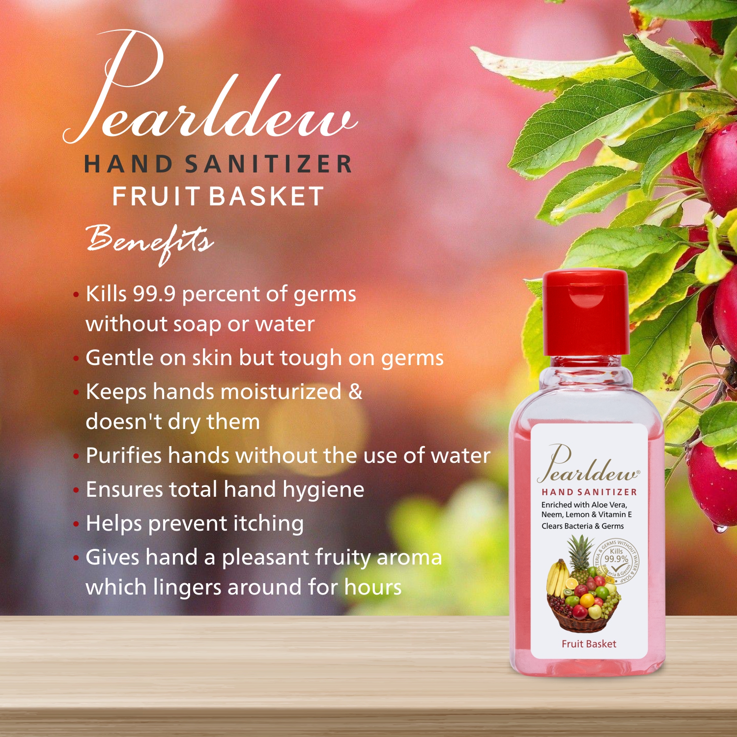 Pearldew Hand Sanitizer (Gel) Fruit Basket 60 ml - Image 5