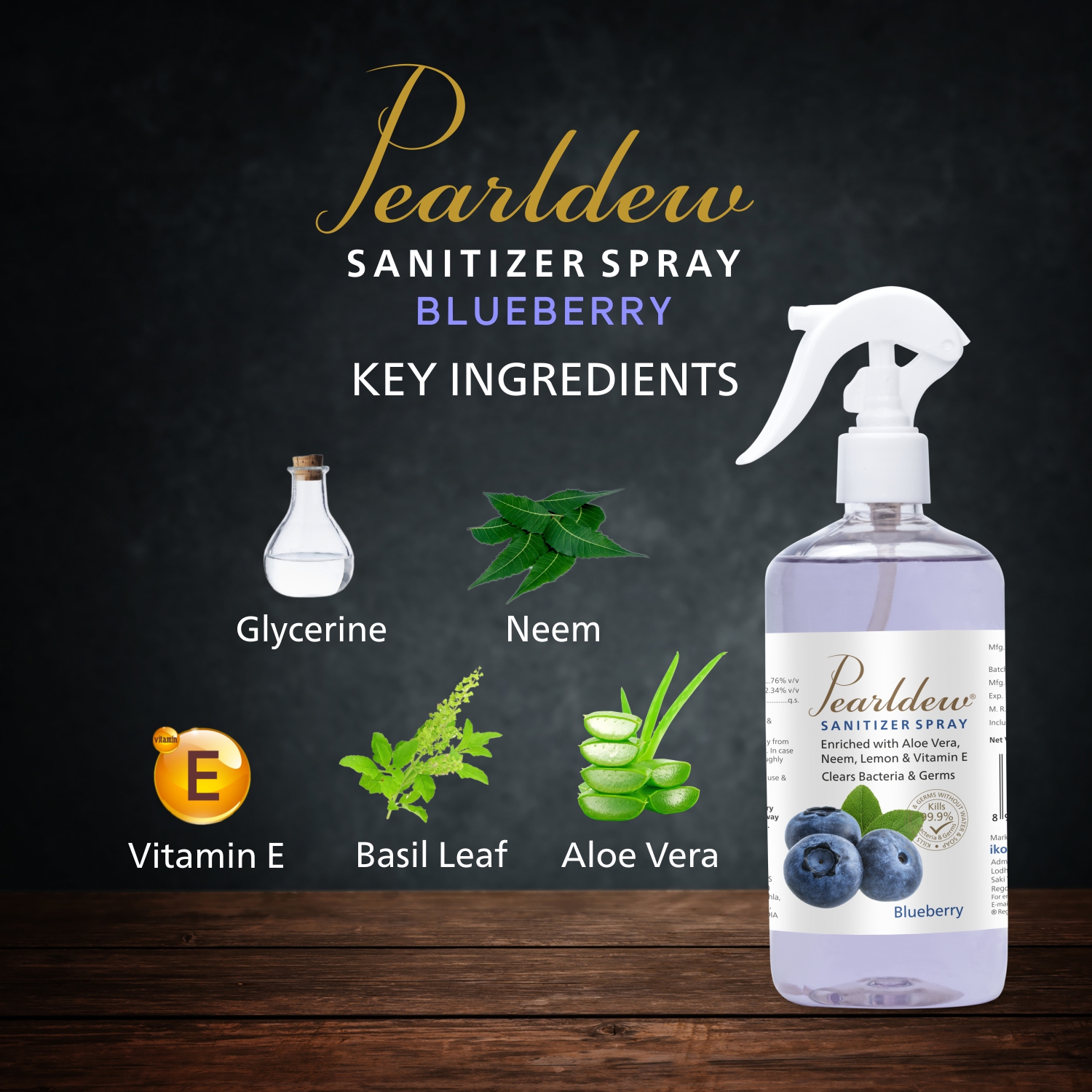 Pearldew Hand Sanitizer (Spray) Blueberry 500 ml - Image 3