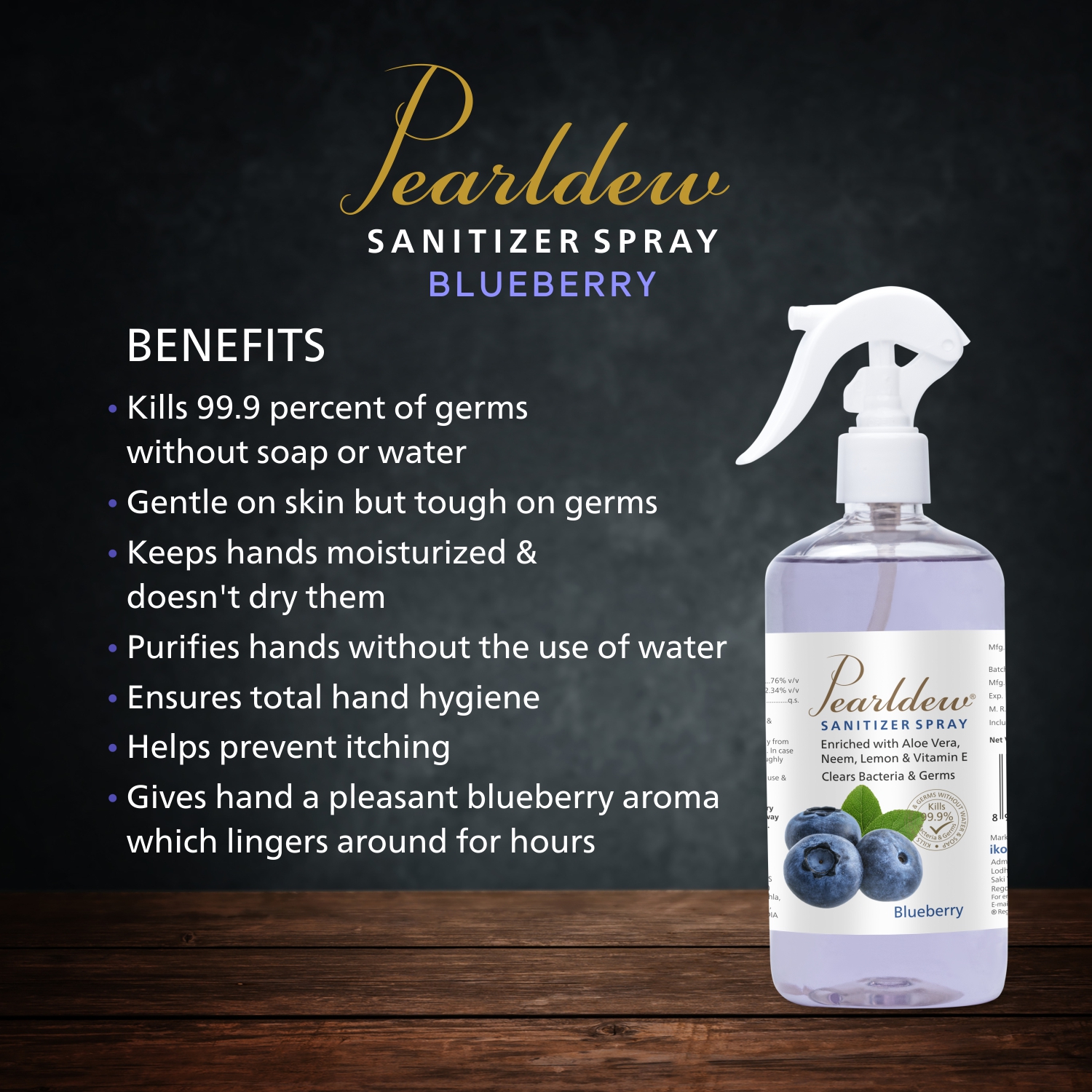 Pearldew Hand Sanitizer (Spray) Blueberry 500 ml - Image 5