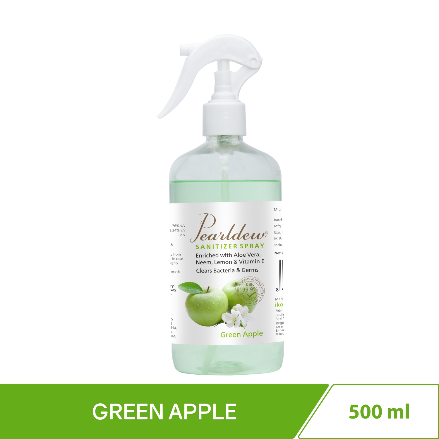 Pearldew Hand Sanitizer (Spray) Green Apple 500 ml