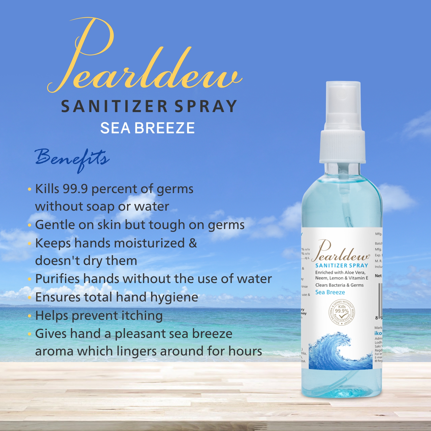 Pearldew Hand Sanitizer (Spray) Sea Breeze 120 ml - Image 5