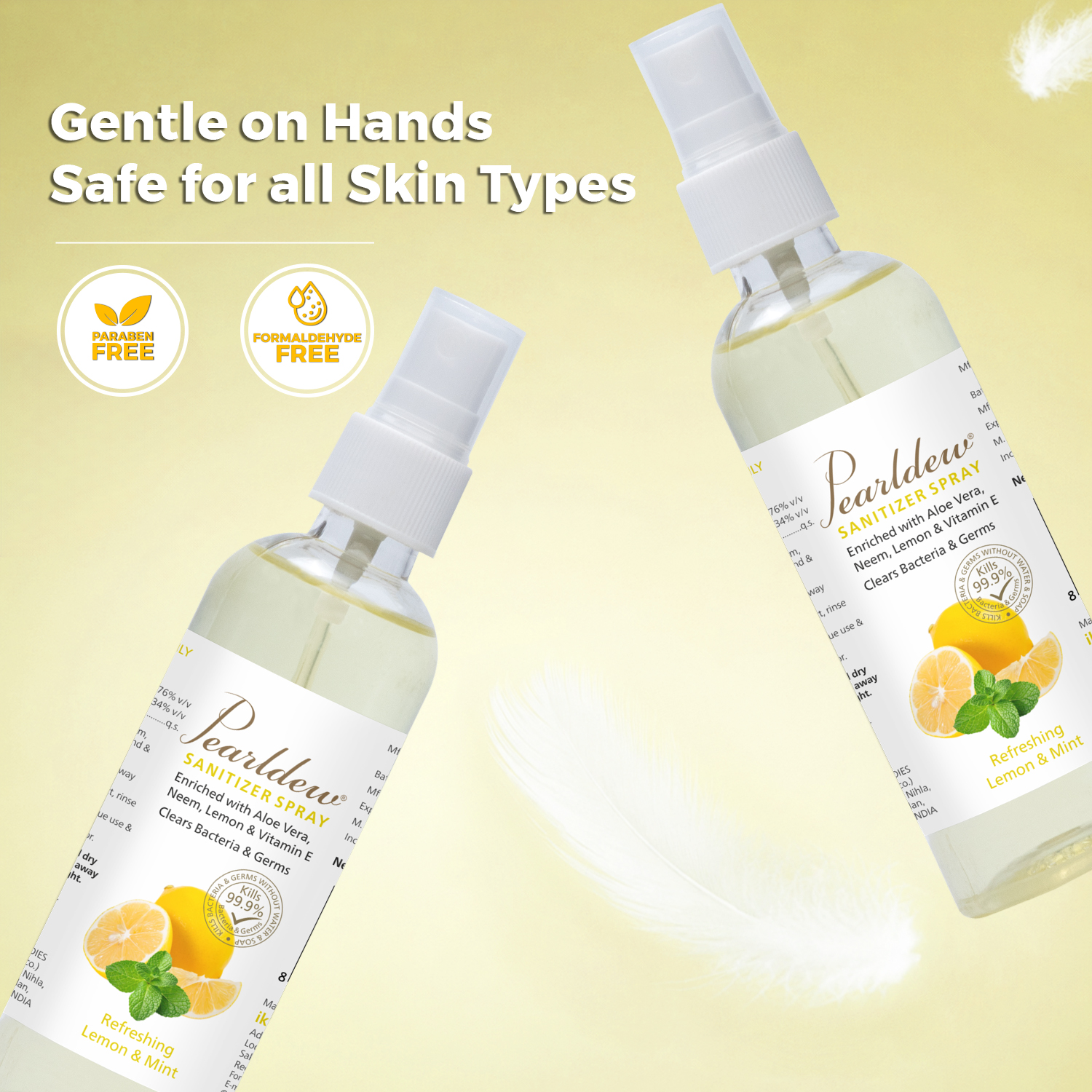 Pearldew Hand Sanitizer (Spray) Refreshing Lemon & Mint 120 ml - Image 2