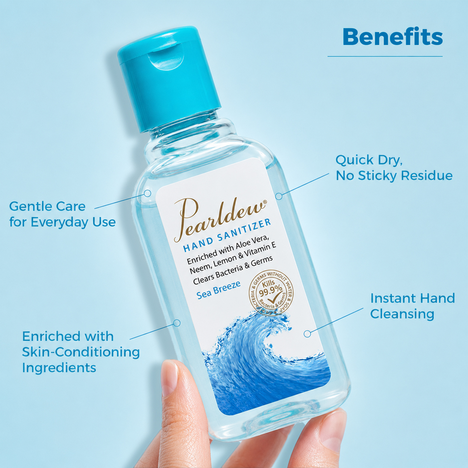 Pearldew Hand Sanitizer (Gel) Sea Breeze 60 ml - Image 4