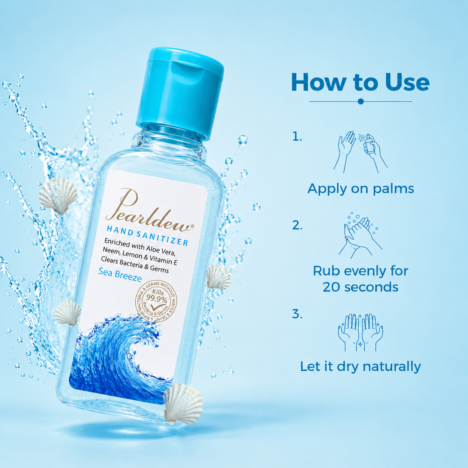 Pearldew Hand Sanitizer (Gel) Sea Breeze 60 ml - Image 7