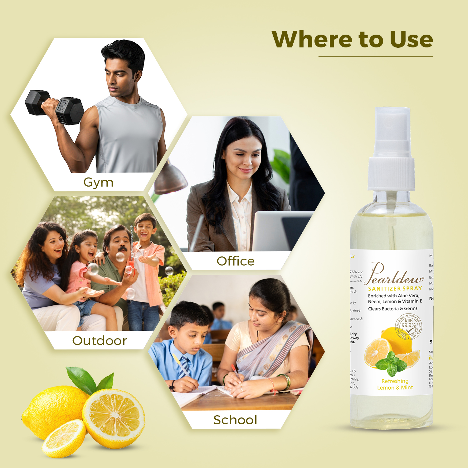 Pearldew Hand Sanitizer (Spray) Refreshing Lemon & Mint 120 ml - Image 7