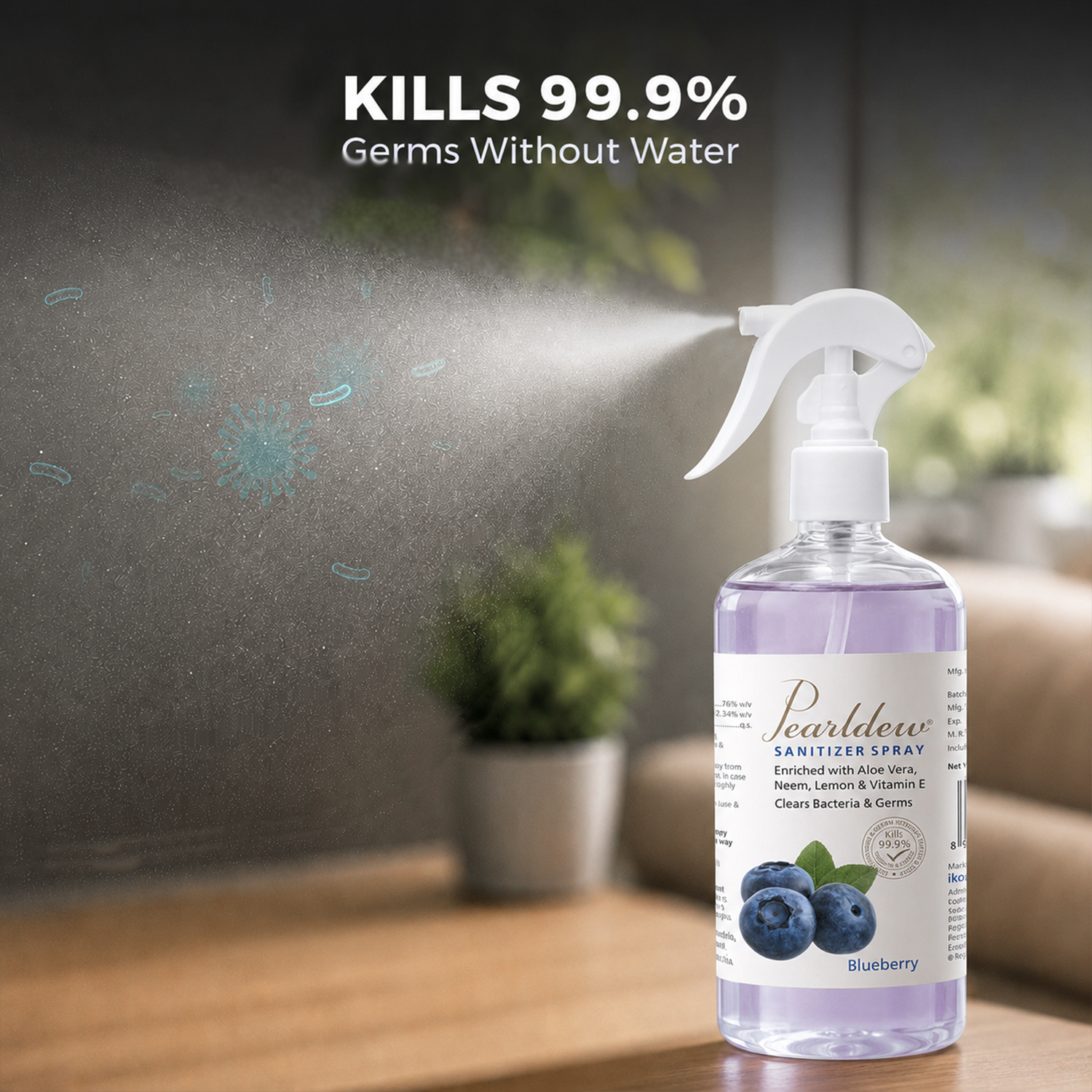 Pearldew Hand Sanitizer (Spray) Blueberry 500 ml - Image 3