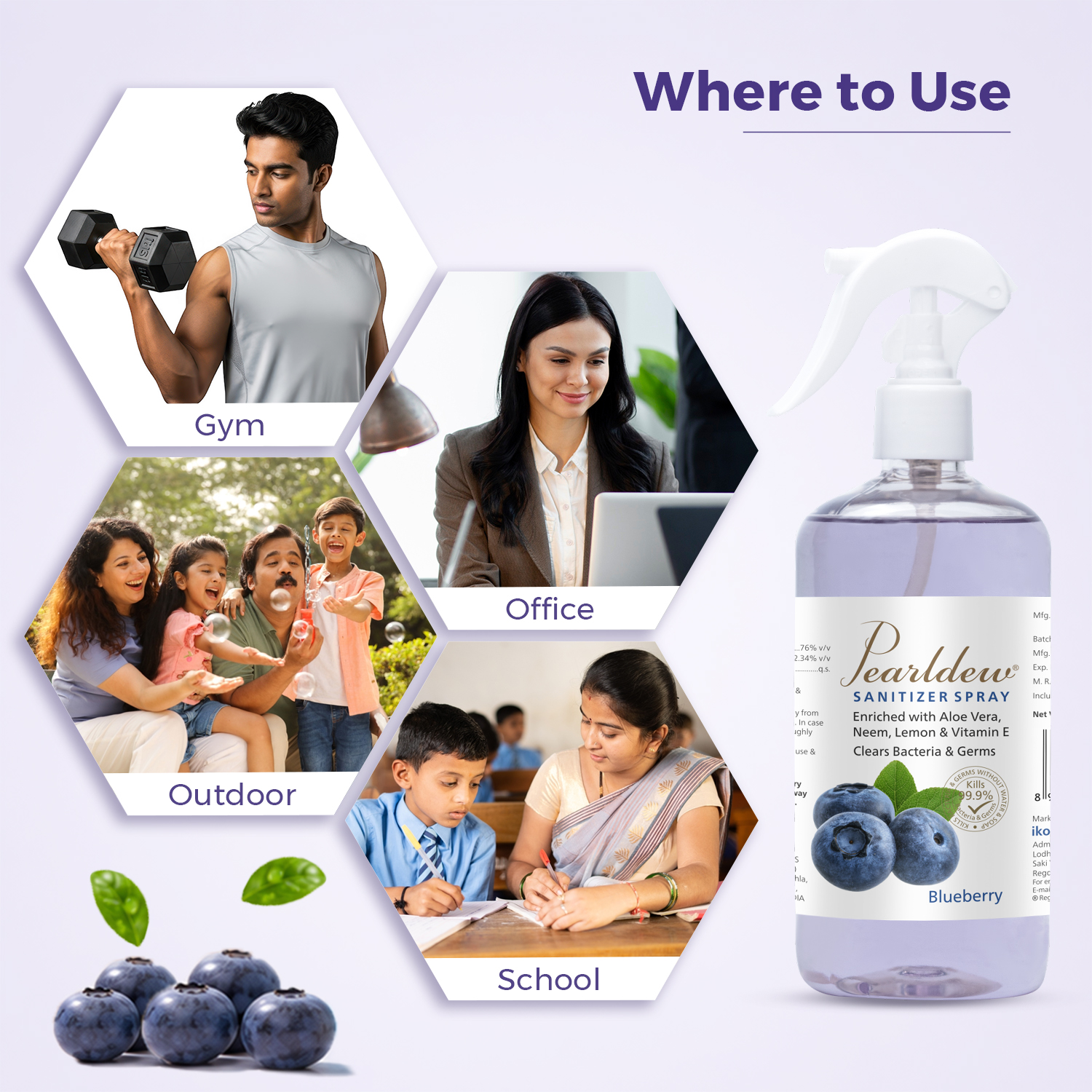 Pearldew Hand Sanitizer (Spray) Blueberry 500 ml - Image 7